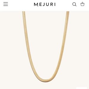 Mejuri Gold Bold Herringbone Chain Necklace, length 16 inches